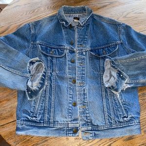 LEE distressed jean jacket/42
